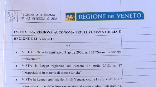 Intesa per la gestione interregionale del ciclo integrato dell'acqua - Sesto al Reghena 30/10/2017